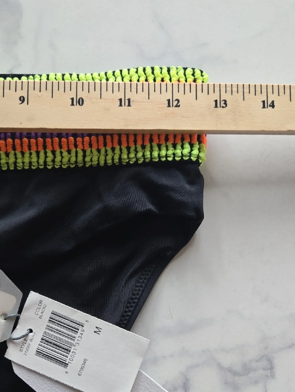 Peixoto Womens Kiwi Zoni Ribbed Contrast Trim Swim Bottom Separates Black M NWT